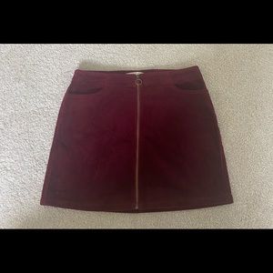 dark red corduroy skirt